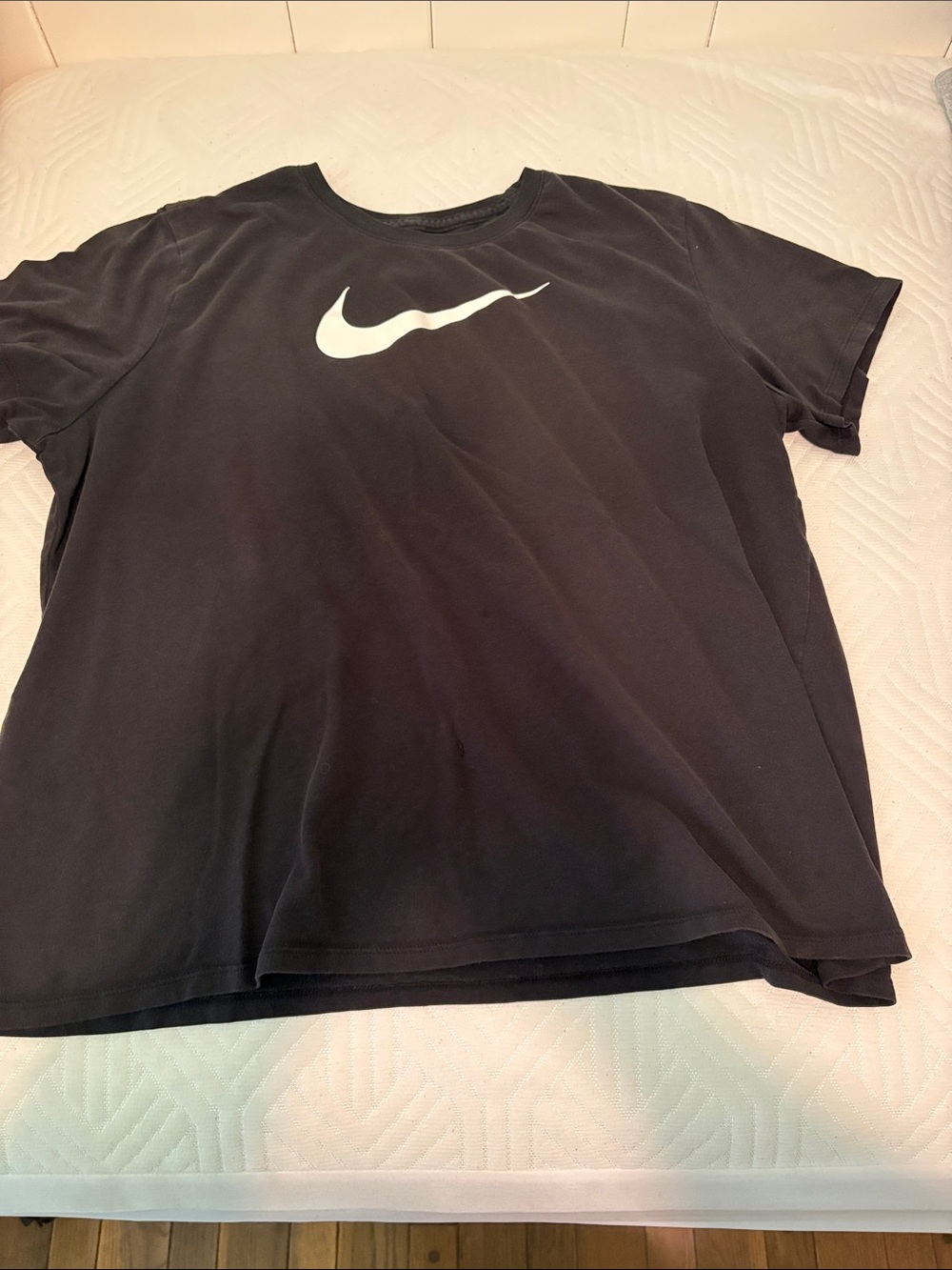 Nike Black Short Sleeve Tee with White Swoosh Logo